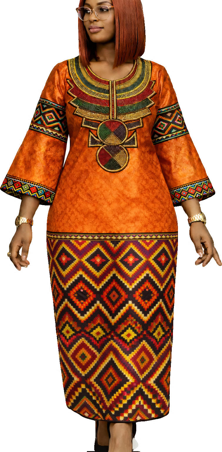 Village Cloth orange dress